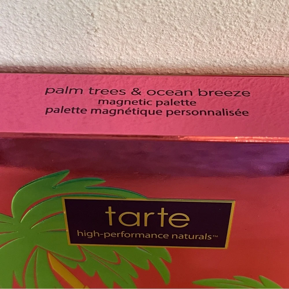 Tarte Palm Trees & Ocean Breeze Sequin Magnetic Cosmetic Makeup Palette Case NIB